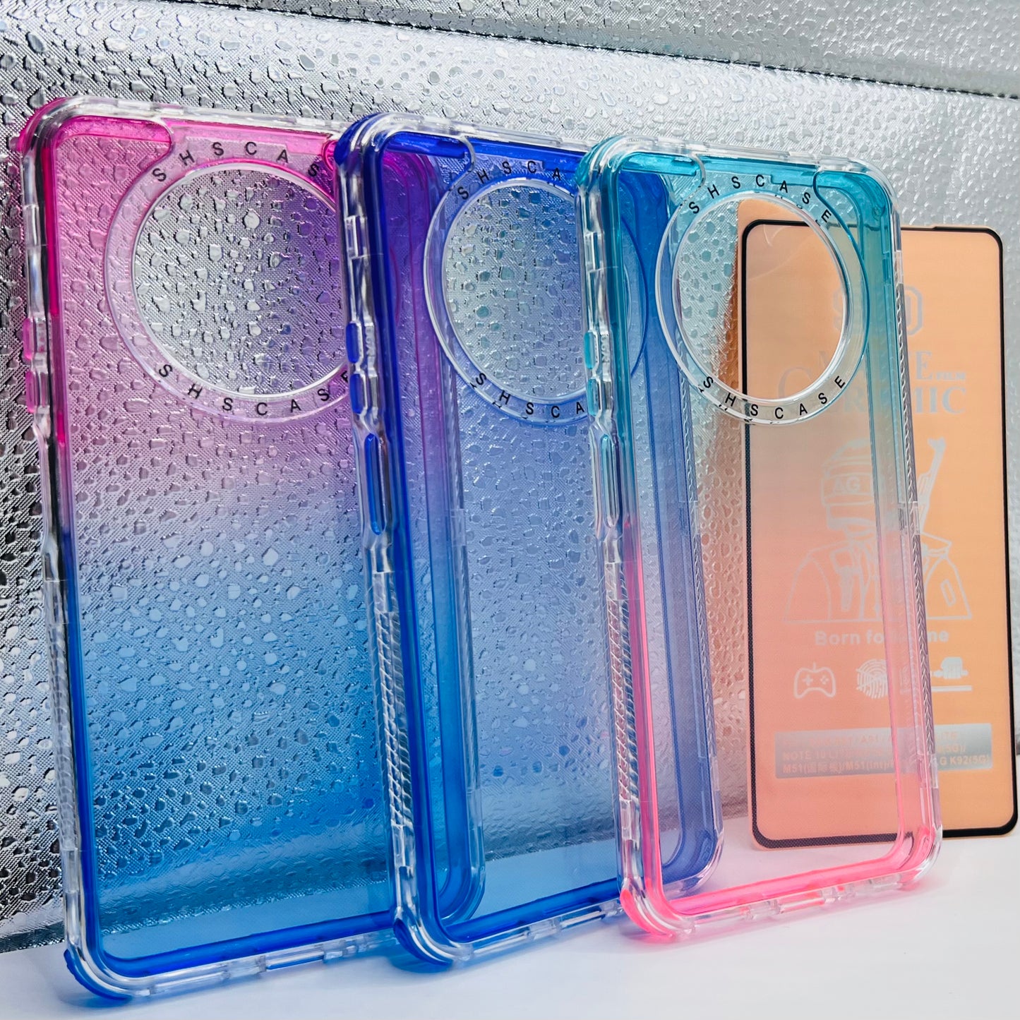 HUAWEI Y90 PROTECTOR  DAMA TRANSPARENTE BICOLOR 3 EN 1 INCLUYE MICA